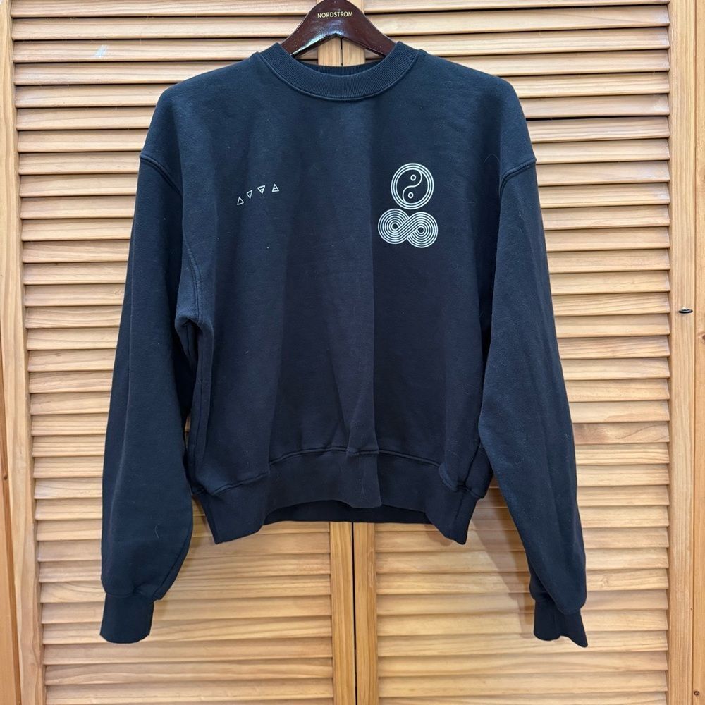 NWT Spiritual Gangster Black Graphic Crewneck Sweater XS